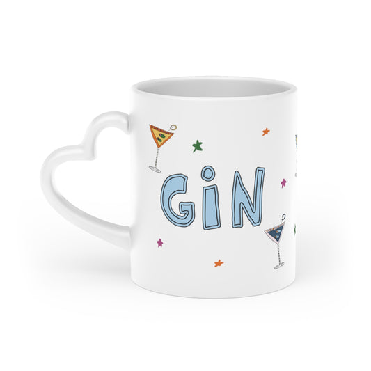 "Gin" Heart-Shaped Ceramic Mug